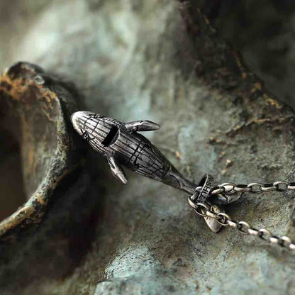 52Hz Whale Whistle Necklace - Handmade in 999 Sterling Silver