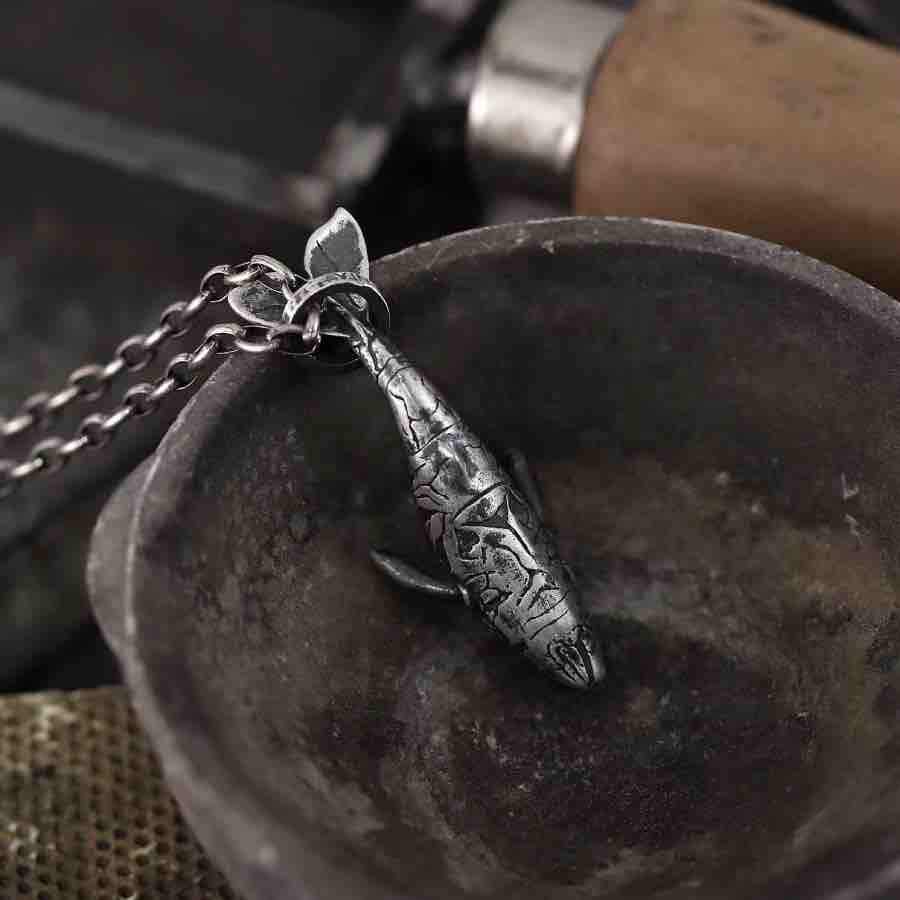 52Hz Whale Whistle Necklace - Handmade in 999 Sterling Silver