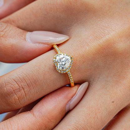925  Sterling Silver Heart Moissanite Ring（1ct）