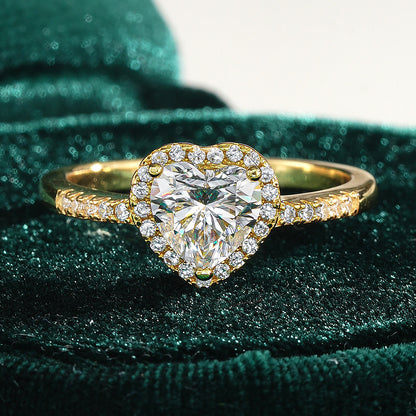 925  Sterling Silver Heart Moissanite Ring（1ct）