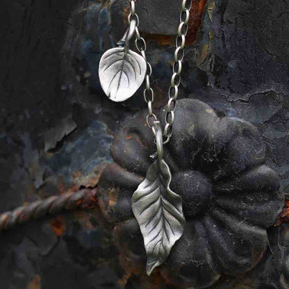 Basil Leaf Necklace-Handmade in 999 Sterling Silver