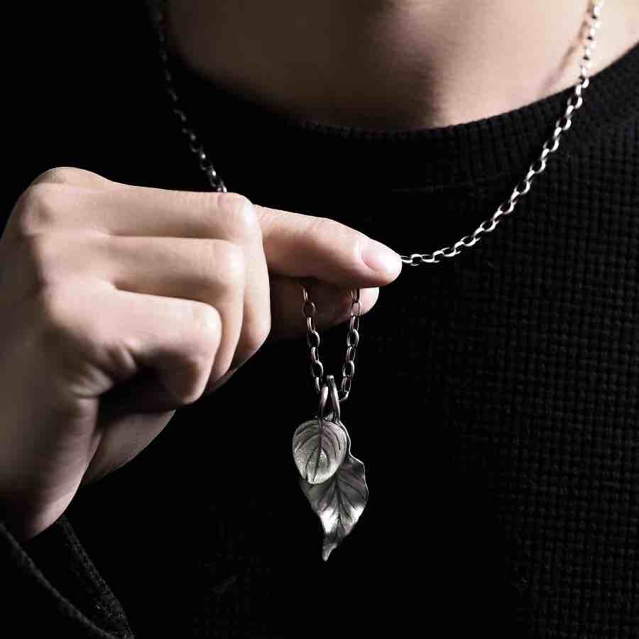 Basil Leaf Necklace-Handmade in 999 Sterling Silver