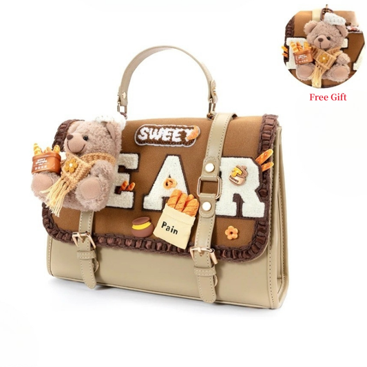 Bear Bun Master – Original Design Tote Backpack（Handcrafted）