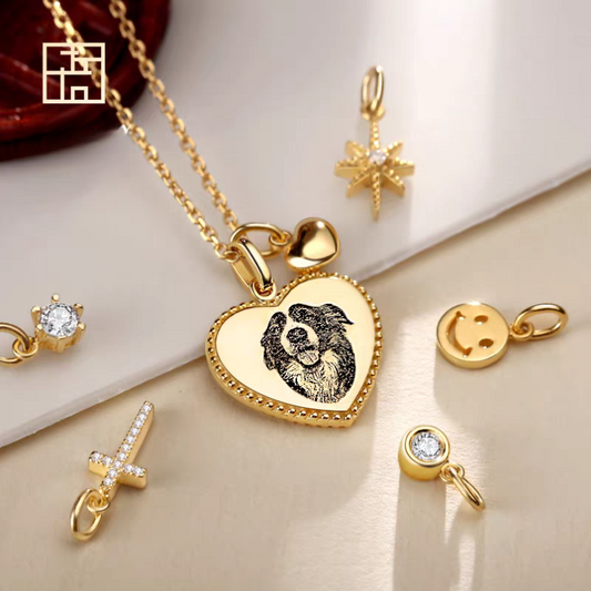 Custom  Heart Necklace with Pet Photo -A Timeless Tribute to Your Furry Friend