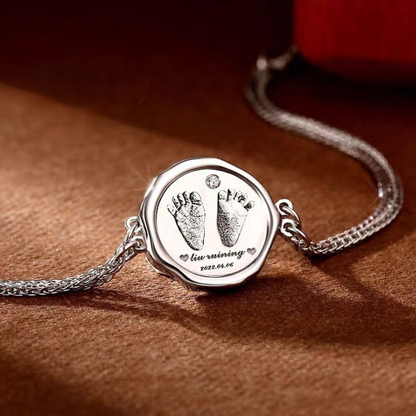 Hand & Footprint Bracelet in 925 Sterling Silver – A Unique Keepsake of Parenthood and Love