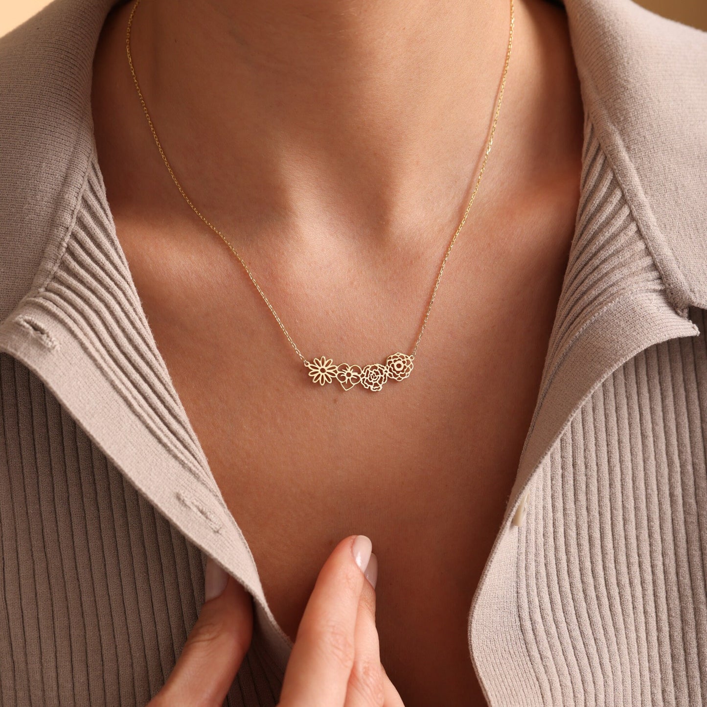 Dainty Fmaily Birth Flower Necklace（Bracelet）