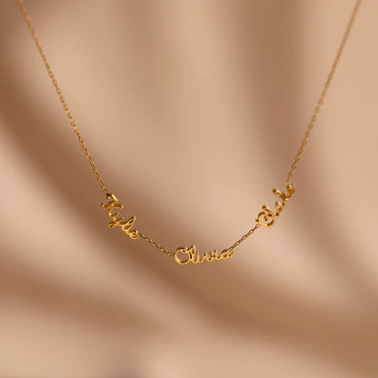 Dainty Multiple Name Necklace（14K Gold Or 925 Sterling Silver）