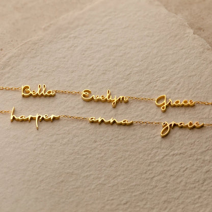 Dainty Multiple Name Necklace（14K Gold Or 925 Sterling Silver）