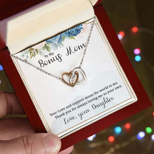Daughter to Mom - Interlocking Heart Necklace