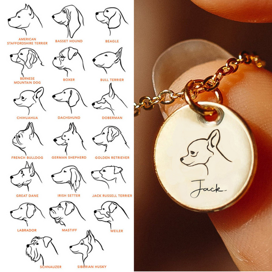 Personalized Dog Portrait Necklace