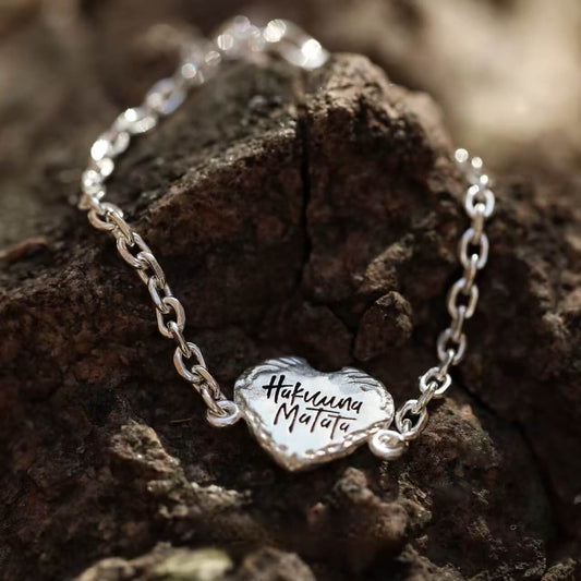 Engraved Silver Heart Bracelet- Sterling Silver