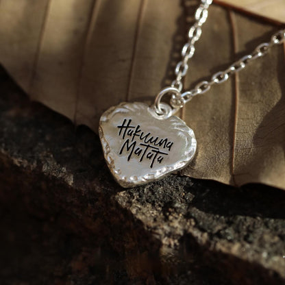 Engraved Silver Heart Necklace- Sterling Silver