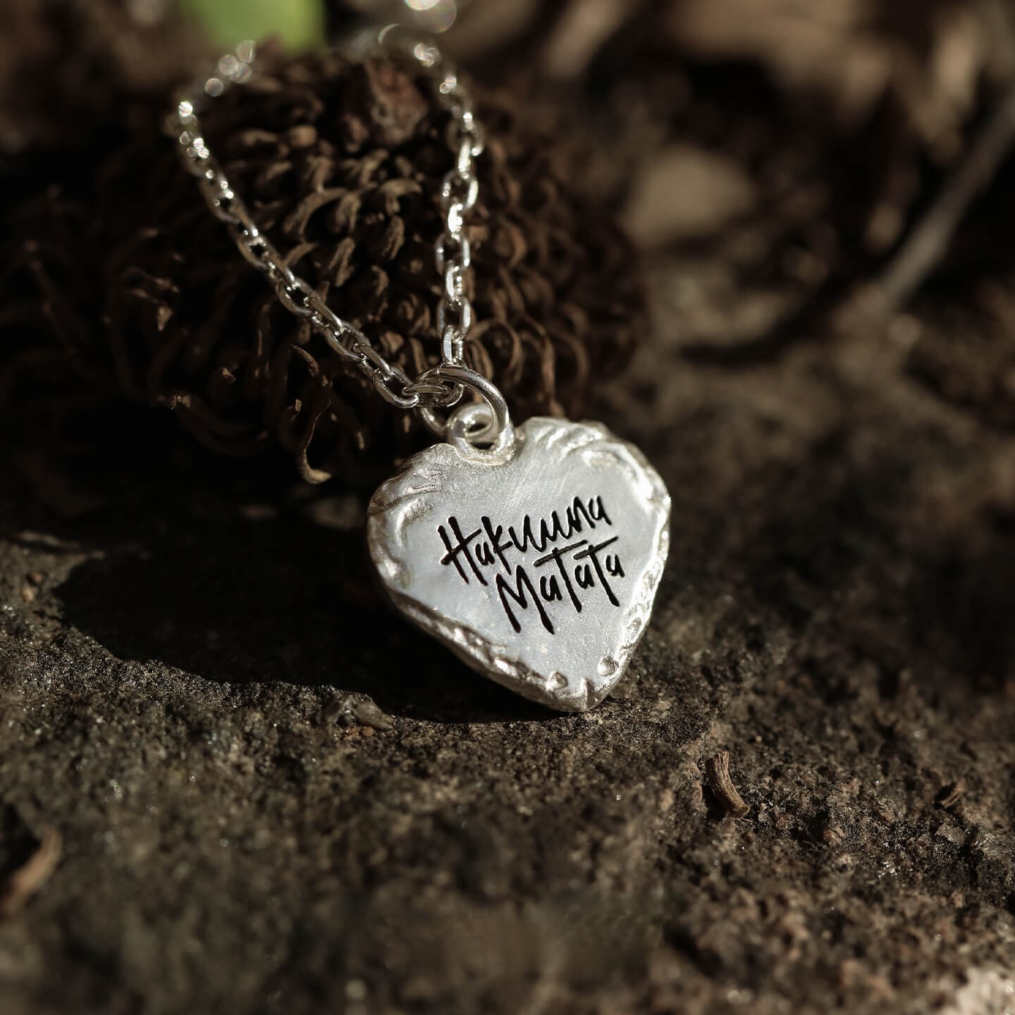 Engraved Silver Heart Necklace- Sterling Silver