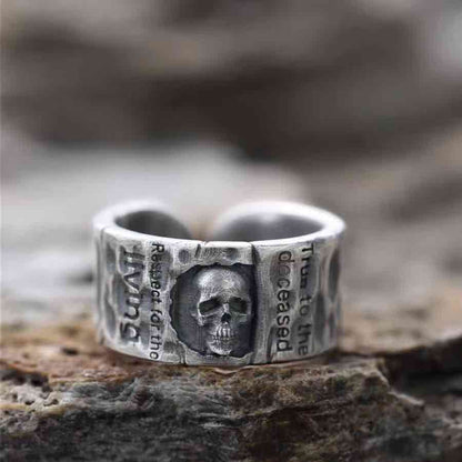 Eternal Skull Open Ring-Handmade in 999 Sterling Silver