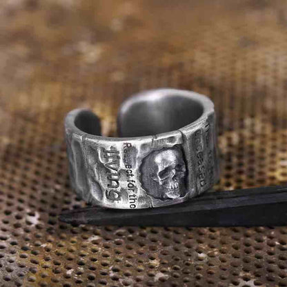 Eternal Skull Open Ring-Handmade in 999 Sterling Silver