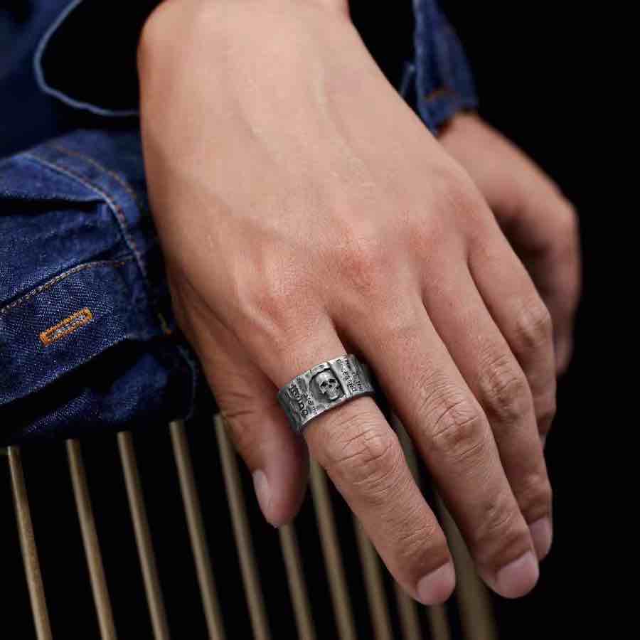 Eternal Skull Open Ring-Handmade in 999 Sterling Silver