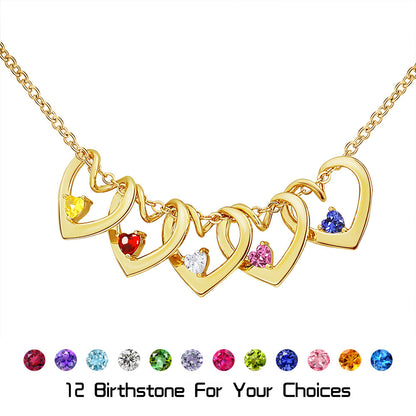 Personalized Birthstone Heart Name Necklace
