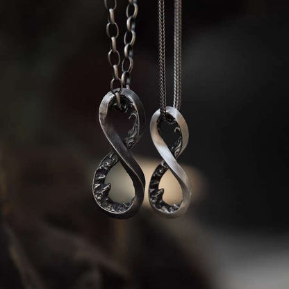 Fearless Mountains and Seas Möbius Necklace – Handmade in 999 Sterling Silver