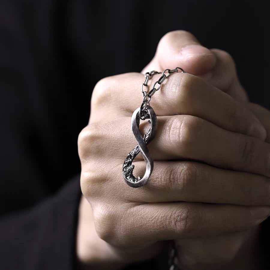 Fearless Mountains and Seas Möbius Necklace – Handmade in 999 Sterling Silver