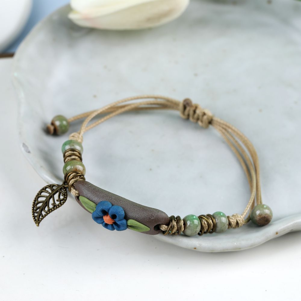 Handmade Ceramic Flower Bracelet（Free Shipping）