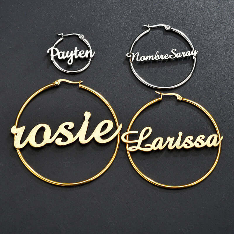 Hoop Name Earrings-Sterling Silver