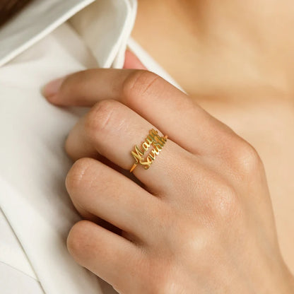 Love & Memory Double Name Custom Ring