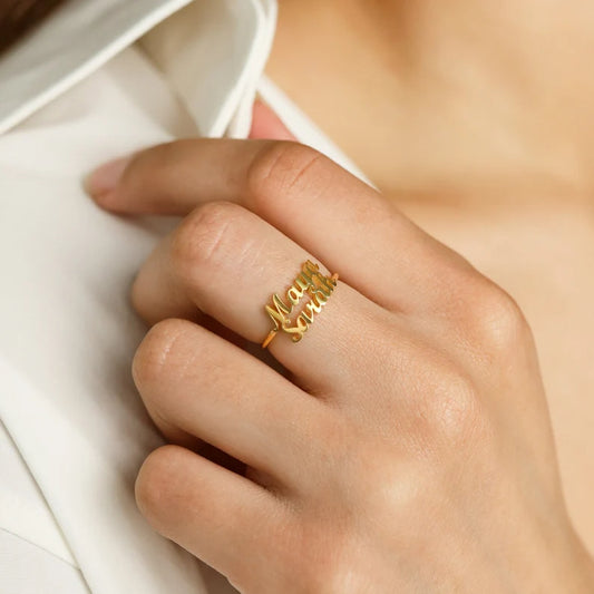 Love & Memory Double Name Custom Ring