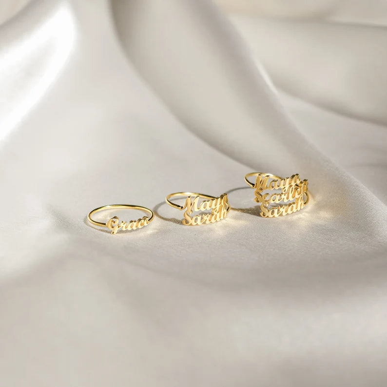 Love & Memory Double Name Custom Ring