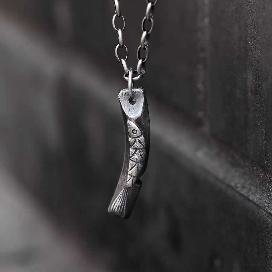 Lucky Horn Fish Whistle Necklace - Handmade in 999 Sterling Silver