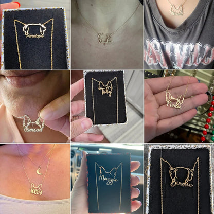 Personalized Dog Ears Name Necklace