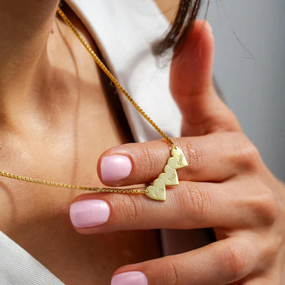 Name Hearts Necklace-Sterling Silver