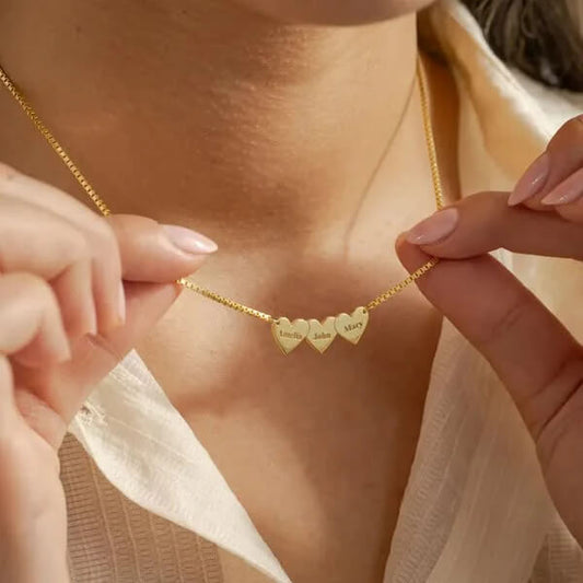 Name Hearts Necklace-Sterling Silver