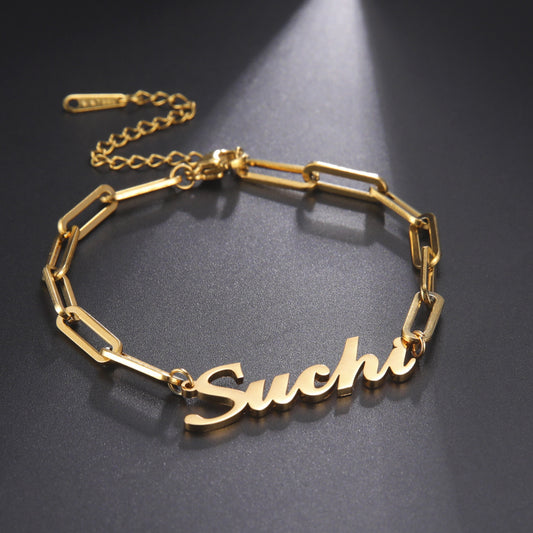 Paperclip Chain Name Bracelet