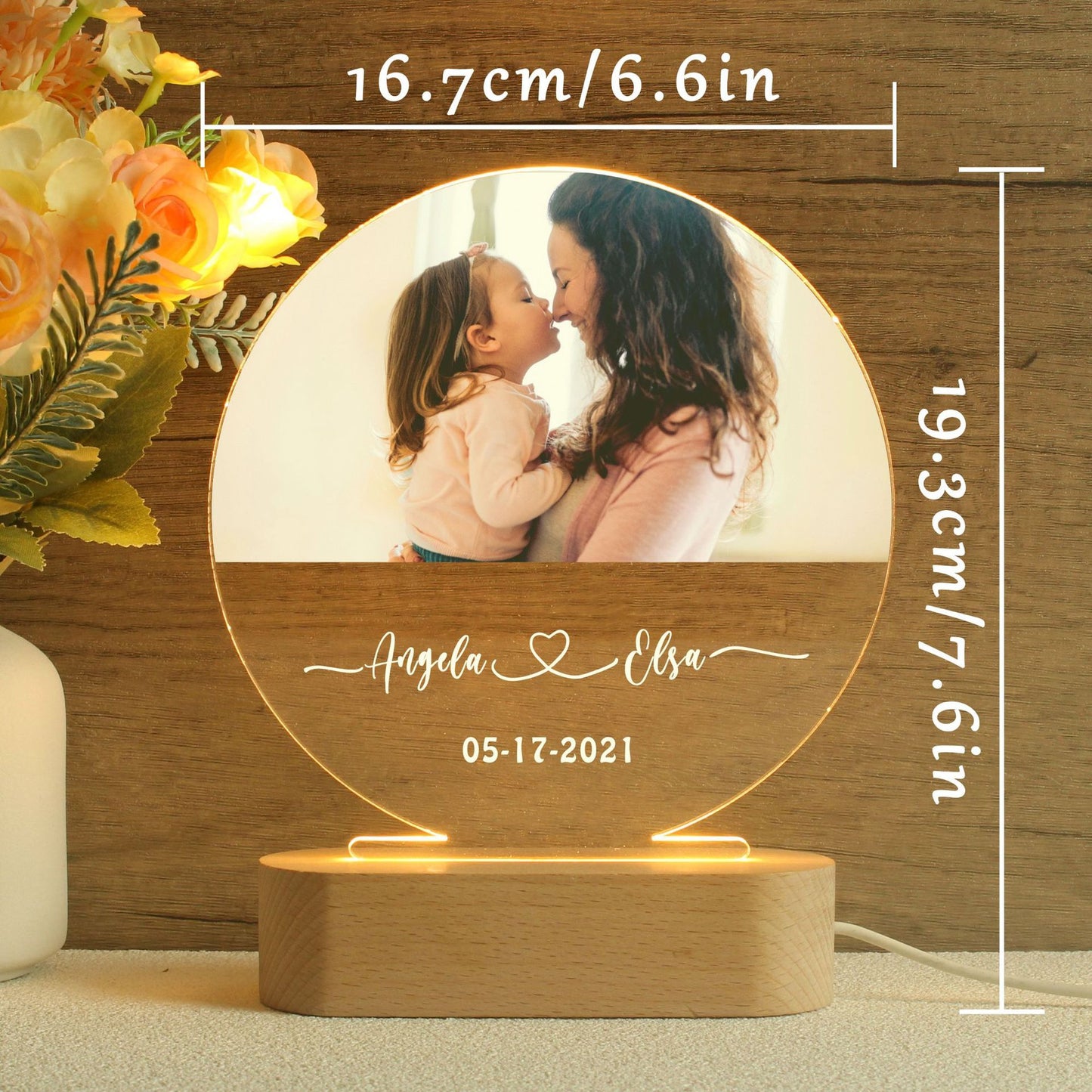 Personalized Memorial Photo Light Night Lamp