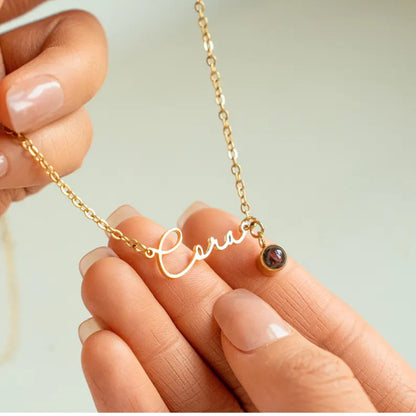 Personalized Name Projection Photo Necklace