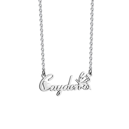 Personalized Birth Butterfly Name Necklace