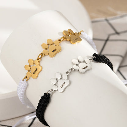 Personalized Paw Name Bracelet
