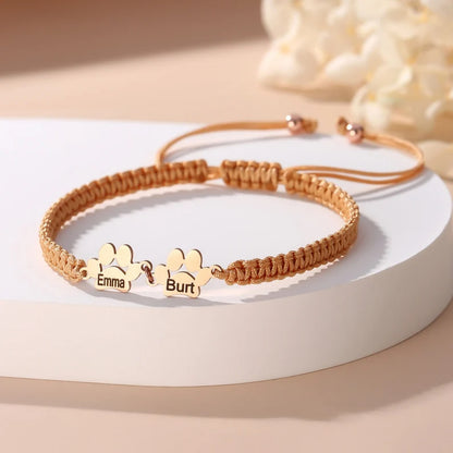 Personalized Paw Name Bracelet