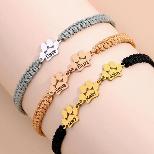 Bracelet personnalisé en cordon coloré avec patte