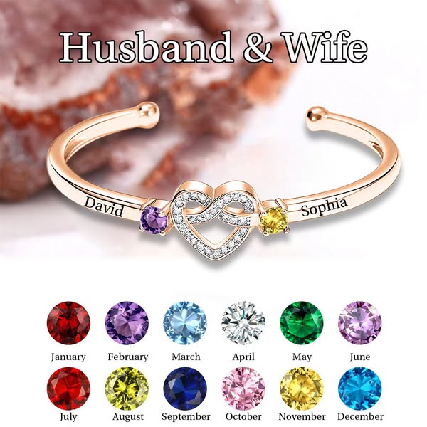 Personalized Couple Birthstone Bracelet
