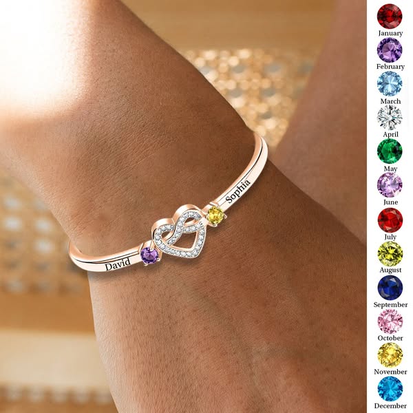 Personalized Couple Birthstone Bracelet