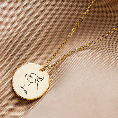 Personalized Dog Portrait Necklace