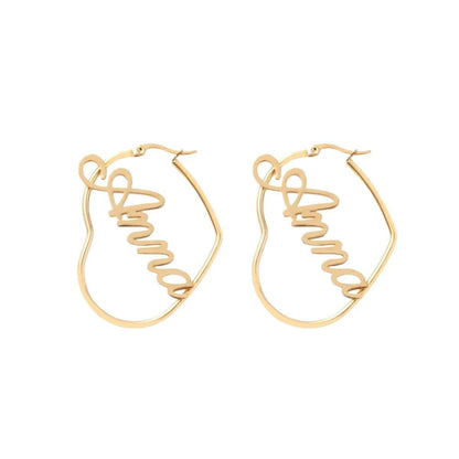 Personalized Heart Name Earrings