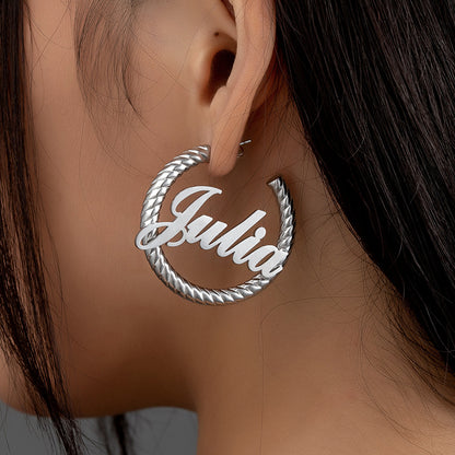 Personalized Hoop Name Earrings