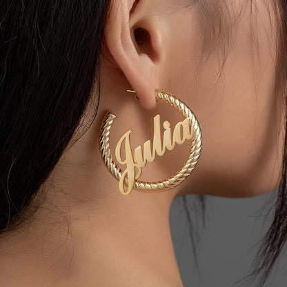Personalized Hoop Name Earrings