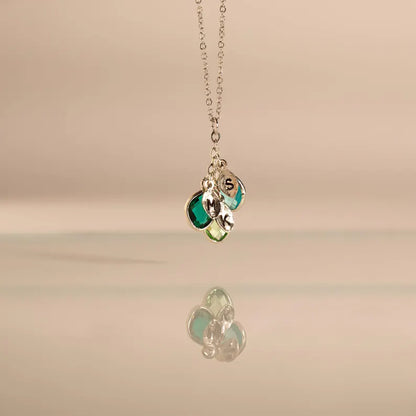 Personalized Leaf Birthstone Necklace