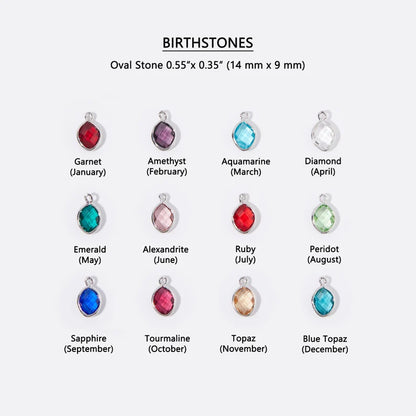 Personalized Leaf Birthstone Necklace
