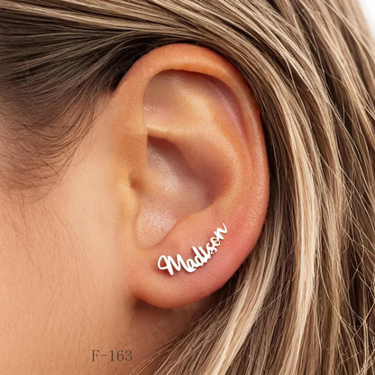 Custom Name Earrings-Sterling Silver