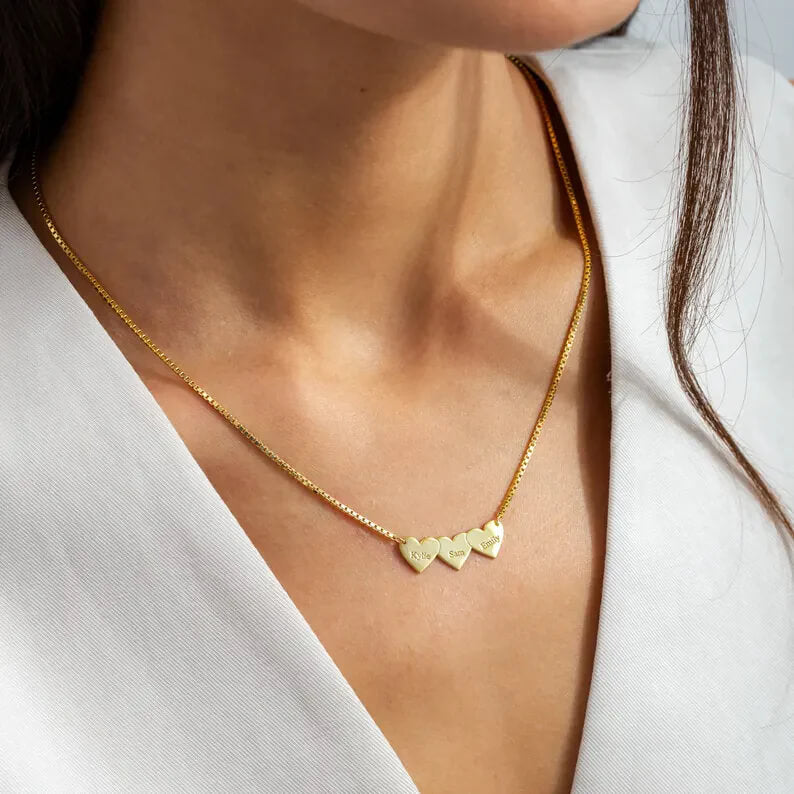 Name Hearts Necklace-Sterling Silver