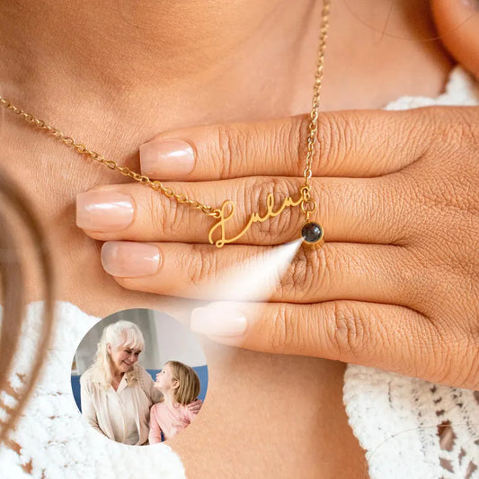 Personalized Name Projection Photo Necklace
